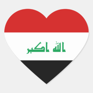 Iraq Flag Heart Sticker