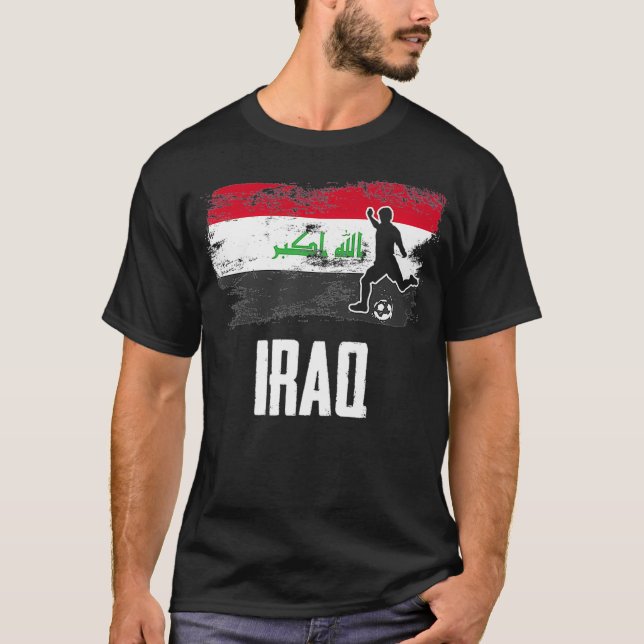 Iraq Flag Jersey Iraqi Soccer Team Iraqi funny 100 T-Shirt (Front)