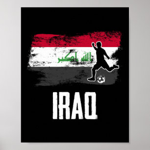 Iraq Flag Jersey Iraqi Soccer Team Iraqi  Poster