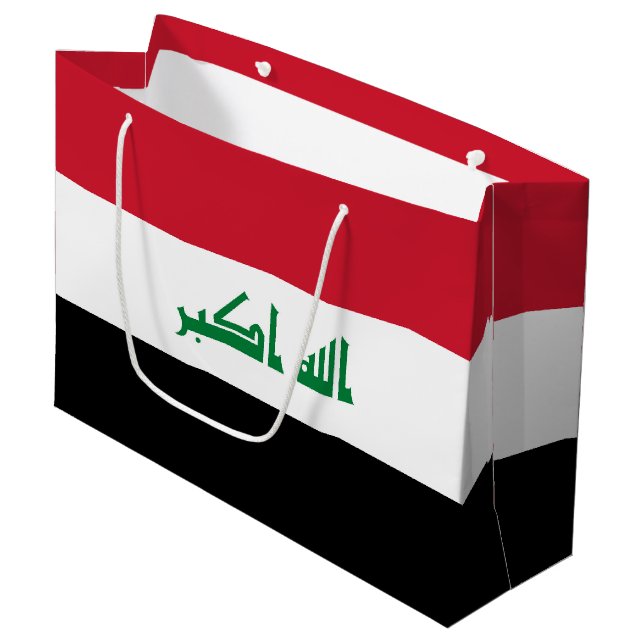 Iraq flag large gift bag (Front Angled)