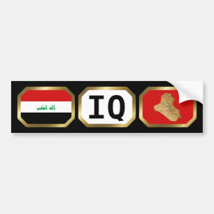 Iraq Flag Map Code Bumper Sticker