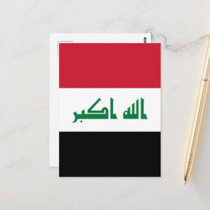 Iraq flag postcard