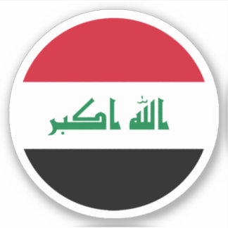 Iraq Flag Round Sticker