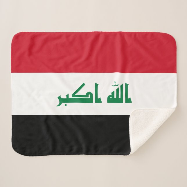 Iraq Flag Sherpa Blanket (Front (Horizontal))