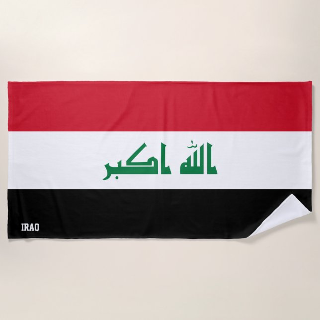 Iraq Flag Splendid Patriotic Beach Towel (Front)