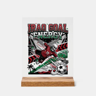 Iraq Goal Energy Skeleton Striker Nations Bold Soc Acrylic Sign