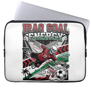 Iraq Goal Energy Skeleton Striker Nations Bold Soc Laptop Sleeve