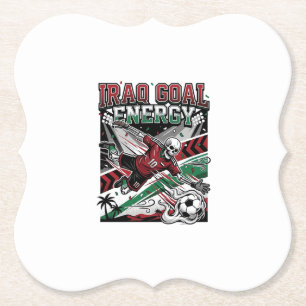 Iraq Goal Energy Skeleton Striker Nations Bold Soc Paper Coaster
