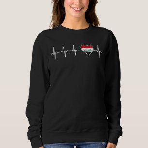 Iraq Heartbeat Iraqi Flag and Heart Love Family Co Sweatshirt