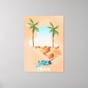 Iraq Illustrated travel poster print. Canvas Print