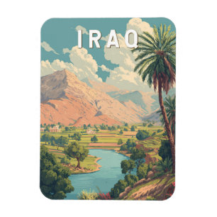 Iraq Illustration Travel Art Vintage Magnet