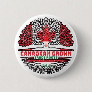 Iraq Iraqi Canadian Canada Tree Roots Flag 6 Cm Round Badge