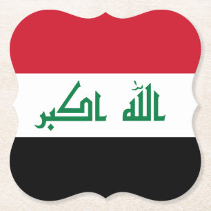 Iraq (Iraqi) Flag Paper Coaster
