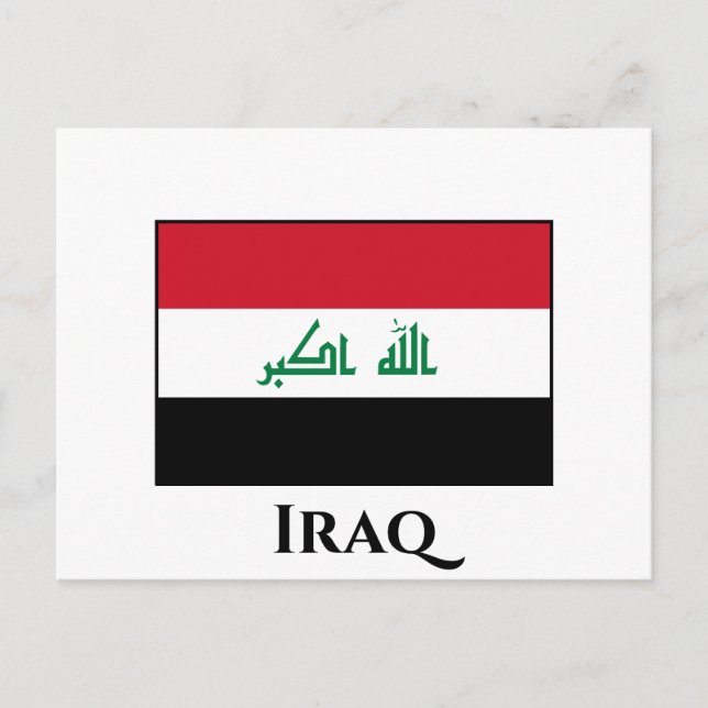 Iraq (Iraqi) Flag Postcard (Front)