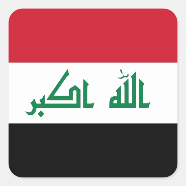 Iraq (Iraqi) Flag Square Sticker (Front)