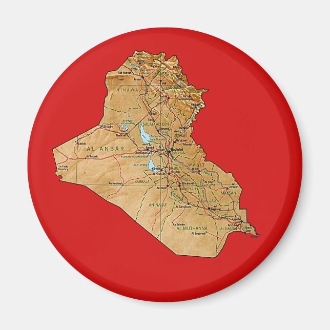 Iraq Map Magnet (Front)