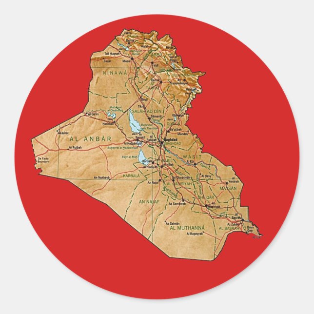 Iraq Map Sticker (Front)
