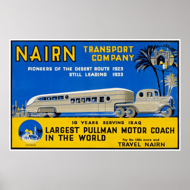 Iraq Nairn Vintage Travel Poster Restored (Front)