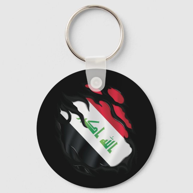 Iraq Ripped Flag Key Ring (Front)