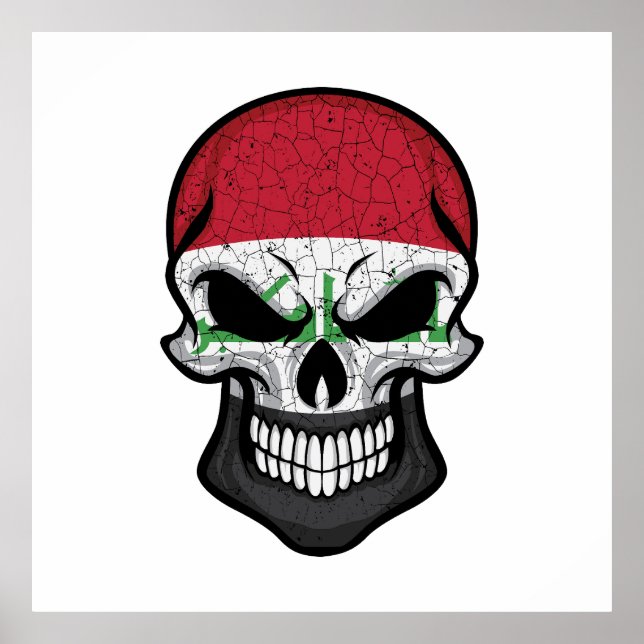 Iraq Smiling Skull Flag Poster (Front)
