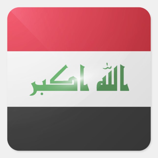 Iraq square glossy flag sticker (Front)