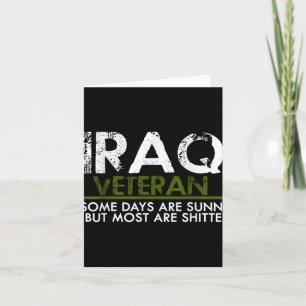 Iraq Veteran Funny Vet Tee Military  Card