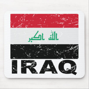 Iraq Vintage Flag Mouse Pad
