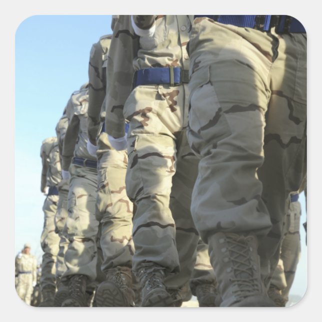 Iraqi air force recruits march square sticker (Front)