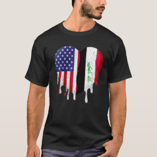 Iraqi American Patriot Grown Country Melting Heart T-Shirt