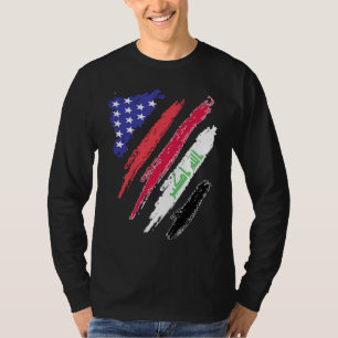 Iraqi American Patriot Grown Heart Flag Stripes T-Shirt