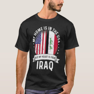 Iraqi American Patriot Grown Proud Home USA Flags T-Shirt