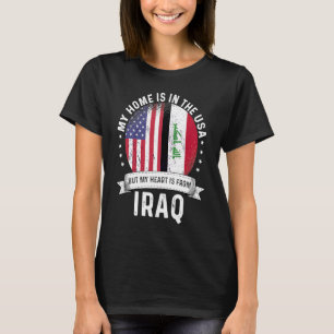 Iraqi American Patriot Grown Proud Home USA Flags T-Shirt