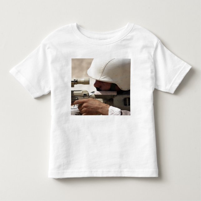 Iraqi Army Sergeant sights in down range Toddler T-Shirt (Front)