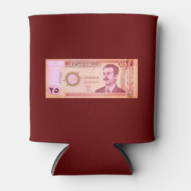 Iraqi Dinar with Saddam Hussein Can Cooler (Front)