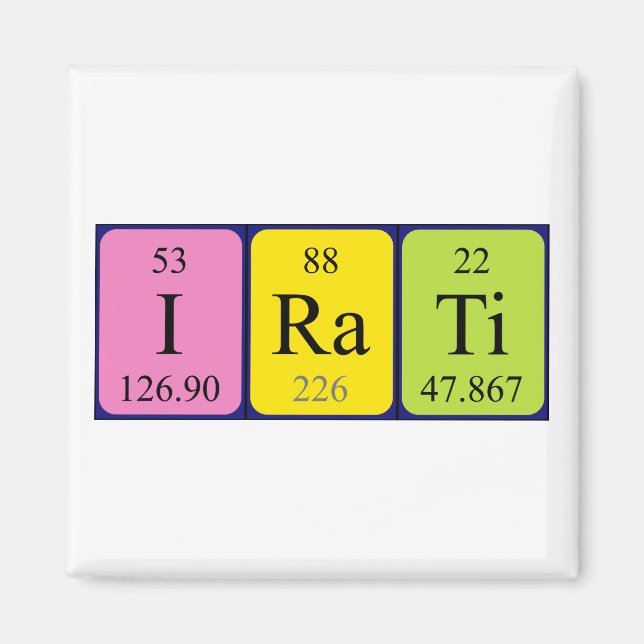 Irati periodic table name magnet (Front)