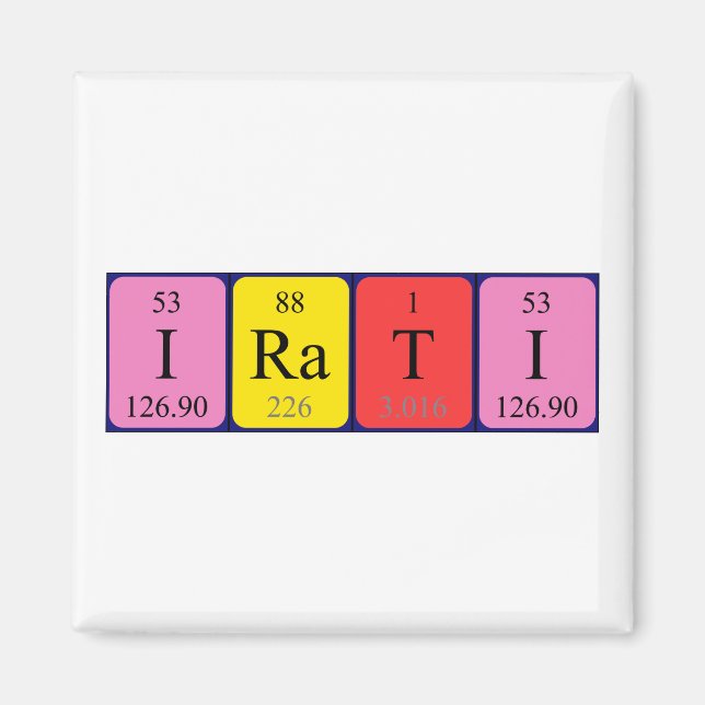 Irati periodic table name magnet (Front)