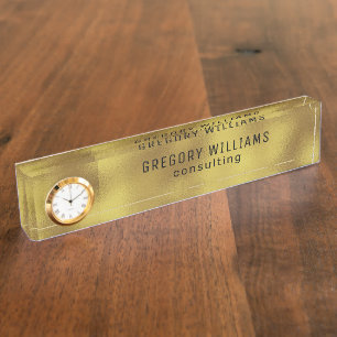 Iredencet faux gold foil background nameplate