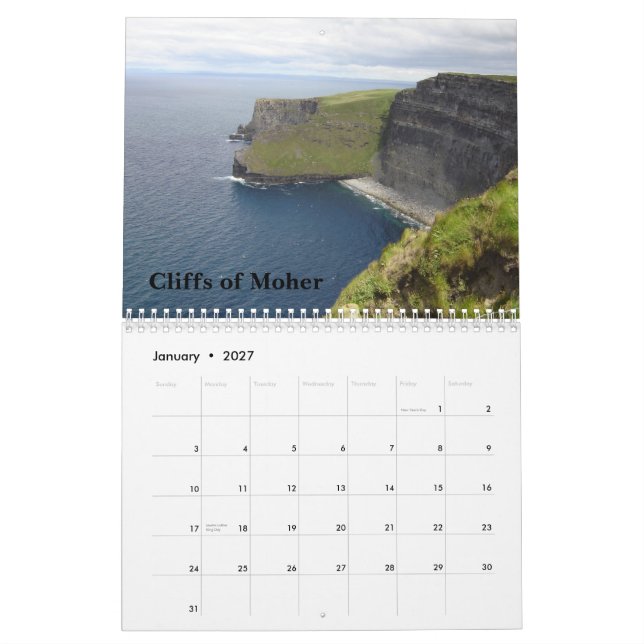 Ireland 2010 Calendar (Jan 2027)