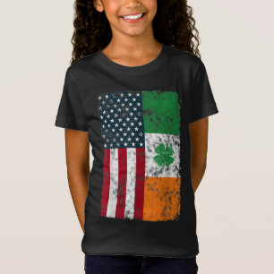 Ireland American flag Dual Citizen Patriotic Distr T-Shirt