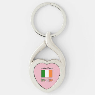 Ireland and Irish Flag Personalised Key Ring