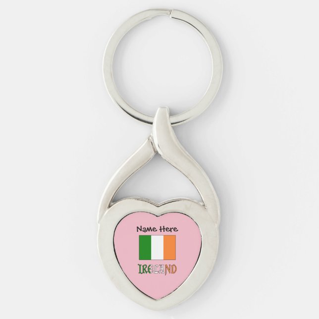 Ireland and Irish Flag Personalised  Key Ring (Front)