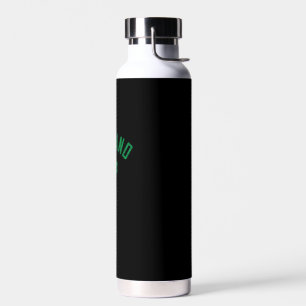 Ireland Arched Text Shamrock Distressed Green Prin Water Bottle