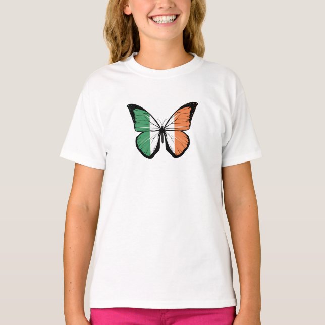 Ireland Butterfly Flag  T-Shirt (Front)