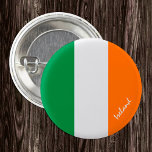 Ireland button, patriotic Irish Flag 3 Cm Round Badge<br><div class="desc">Buttons: Patriotic Ireland & Irish Flag - love my country,  travel,  holiday,  national patriots / sports fans</div>