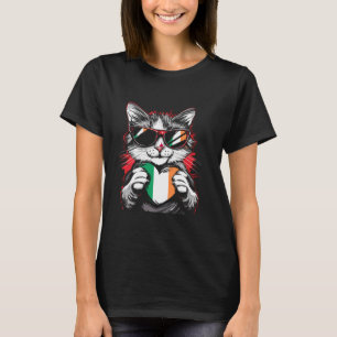 Ireland Cat Sunglasses Irish Flag Irish Pride Iris T-Shirt