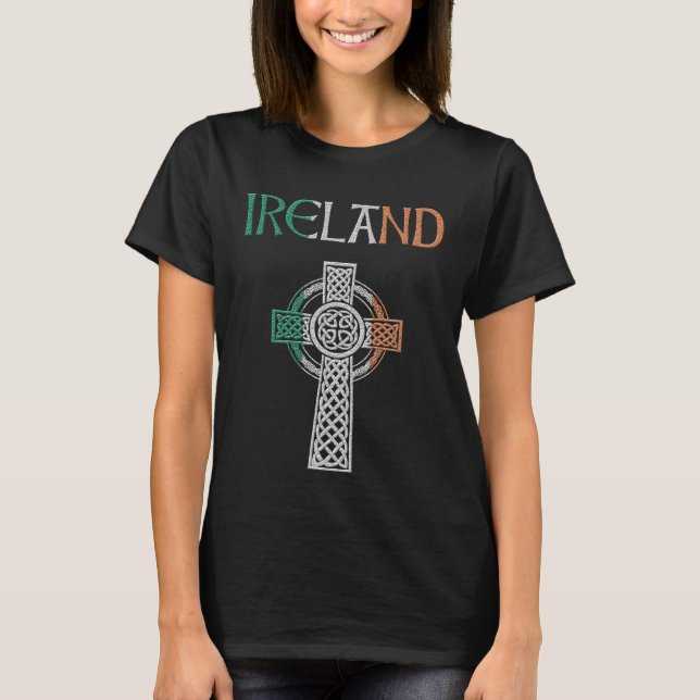 Ireland Celtic Cross T-Shirt (Front)