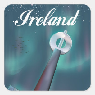 ireland celtic sword square sticker
