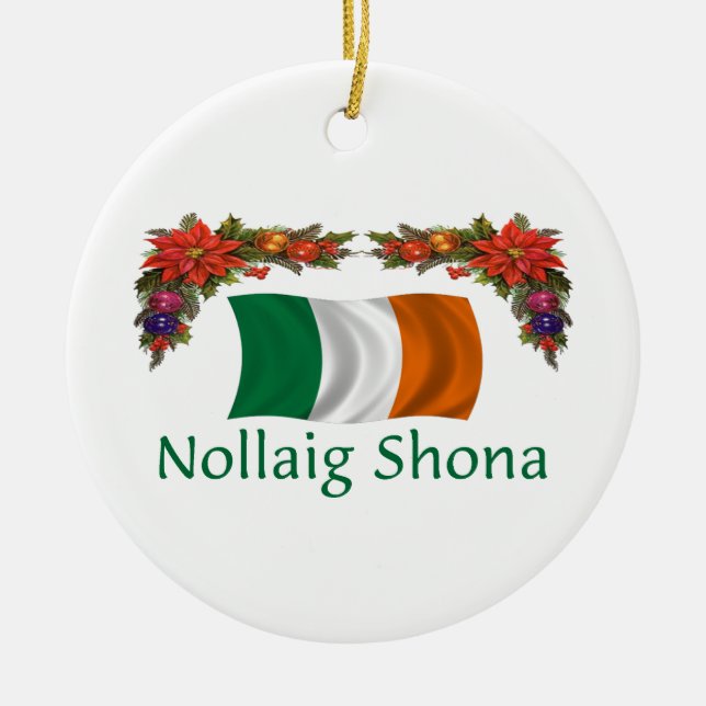 Ireland Christmas Ceramic Tree Decoration (Front)