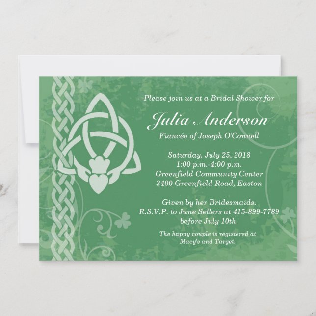 Ireland Claddagh Bridal Shower Invitation (Front)
