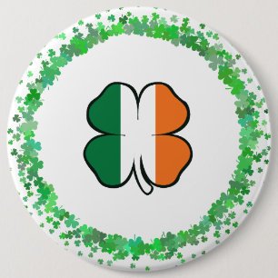 Ireland Clover Saint Patrick's Day 6 Cm Round Badge